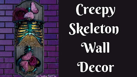 Halloween Crafts: Creepy Skeleton Wall Decor | Easy Halloween Decor