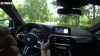 POV BMW M5 Competition slow country road driving FOLDED seat for SOUND [4k]