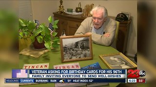 Send a veteran a birthday card for this 96th birthday