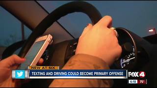 Texting and driving could become a primary offense