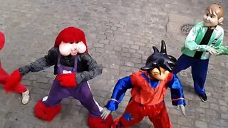 SUPER PULO NINJA DO FOFÃO, GOKU, BEN10 E O MÁSKARA NA CARRETA DA ALEGRIA TREM BALADA