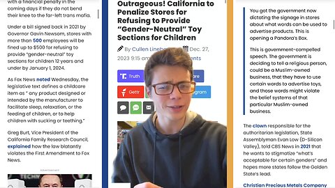 Victor Reacts: Gender Neutral Toys or Else! California Set to Fine Stores!