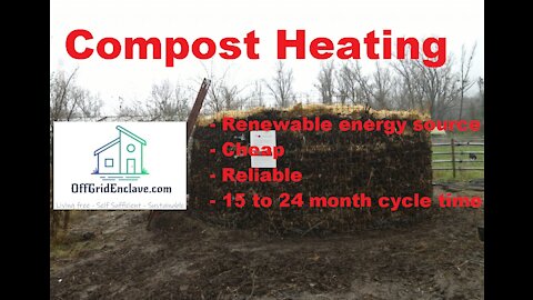 Compost Heating. Cheap, reliable and renewable energy source! Passive heating for OffGrid Life