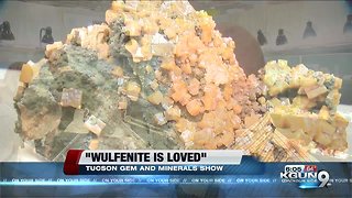 "Wulfenite Is Loved" at the 65th annual Tucson Gem and Mineral Show