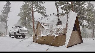 Living in a Tent w/ Wood Stove: Hanging w/ BARRON - Day in the Life of Off-Grid Nomads in Colorado