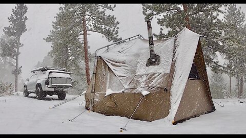 Living in a Tent w/ Wood Stove: Hanging w/ BARRON - Day in the Life of Off-Grid Nomads in Colorado