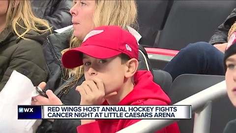 Red Wings host annual hockey fights cancer night at Little Caesars Arena