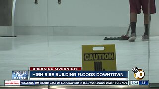 High-rise building floods in downtown San Diego