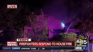 Firefighters battle stubborn house fire in Tempe