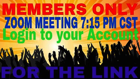 Private Members: Login to your account, get the zoom meeting link and I'll see you there!