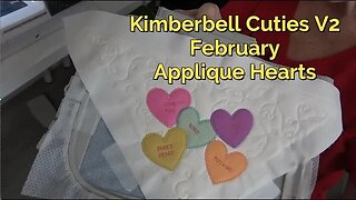 Pt 5 February Kimberbell Cuties Topper V2, Triangle Applique Hearts in a 5x7 Hoop