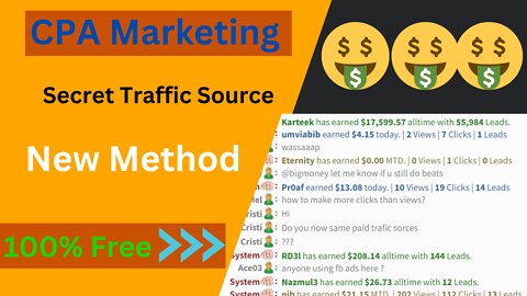 CPA Marketing With Secret Traffic Method / How To Promote CPA Offers / 100% Free Targeted Traffic
