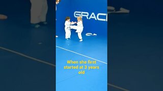 3 Year Old mixed martial artist does 2 martial arts. when she first started BJJ & Taekwondo