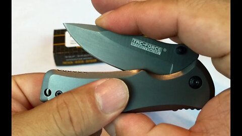 TAC-FORCE Grey TITANIUM Spring Assisted TACTICAL Folding Pocket Knife