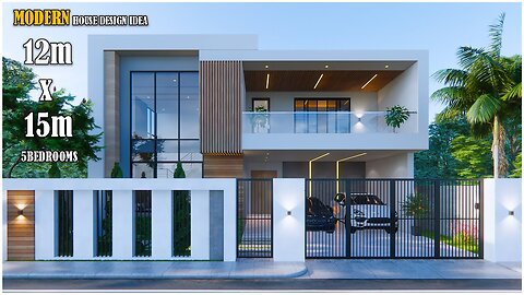 House Design _ Modern House 2 Storey _ 12m x 15m with 5 Bed