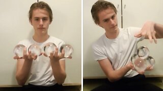 Mind-blowing glass ball visual hand tricks
