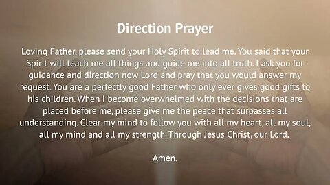 Direction Prayer (Prayer for Faith and Guidance)