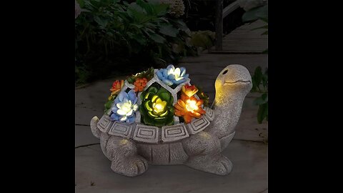 Nacome Solar Garden Outdoor Statues Turtle,LED Lights - Lawn Deco