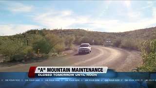 'A' Mountain to be closed to traffic Tuesday morning