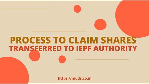 Process to Claim Shares Transferred to IEPF Authority - Muds Management
