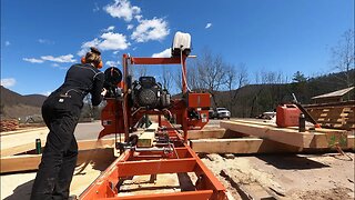 Loading logs and milling lap siding