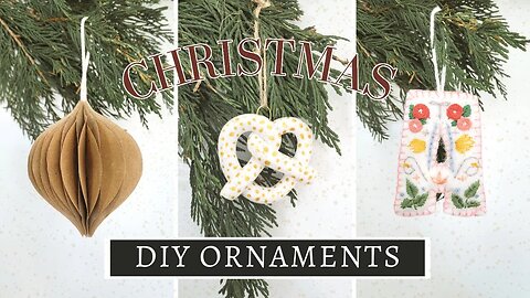 DIY CHRISTMAS TREE ORNAMENTS | Polymer Clay, Felt and Paper Christmas Tree Decor