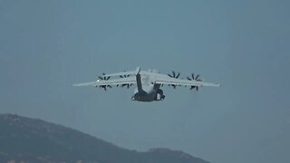 RAF AIRBUS A400M Taxi and departure at Gibraltar