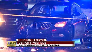 Man beaten & killed after car crash on Detroit's west side