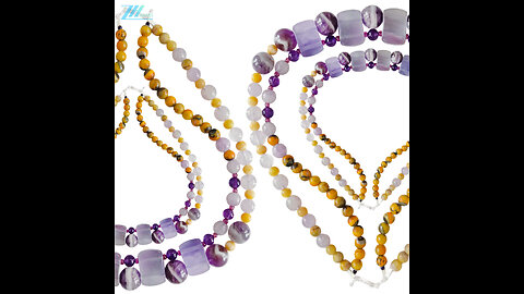 Amethyst smooth beads and Spodumene Kunzite bumble bee gem stone purple fluorite fluorspar pendant