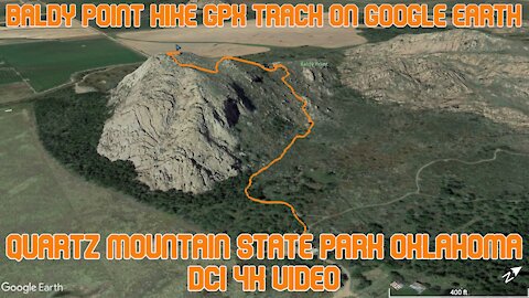 Baldy Point Hike GPX Track on Google Earth / Quartz Mountain State Park Oklahoma / DCI 4K Video