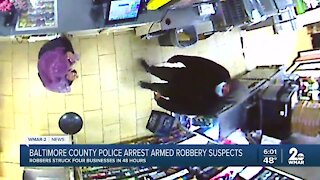 Baltimore County Police arrest armed robbery suspects