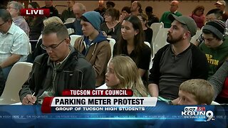 Students protest parking meters to be installed outside Tucson HS