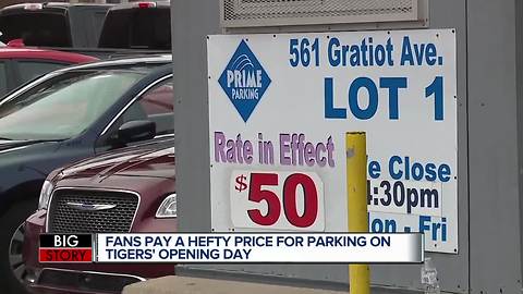 Gouging at parking lots in downtown Detroit on Detroit Tigers Opening Day