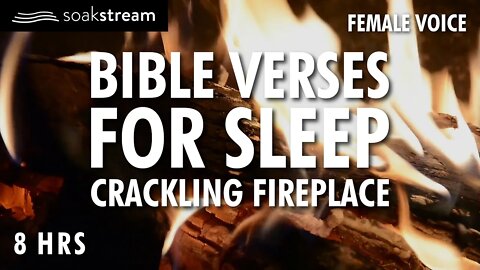 CRACKLING FIREPLACE 4K | 100+ Bible Verses For Sleep with Fireplace Sounds