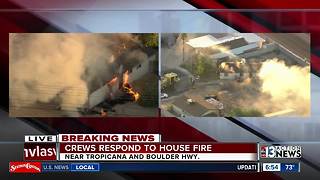 House fire near Boulder Highway and Tropicana