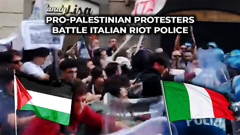 Pro-Palestinian Protesters Battle Italian Riot Police