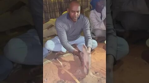 Algeria baked bread from sand