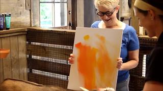 Goat paints at Cincinnati Zoo event