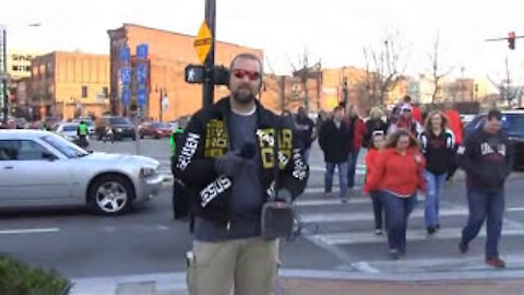 Louisville vs Memphis Basketball Game Street Preaching & Security/Cop Encounter - Kerrigan Skelly