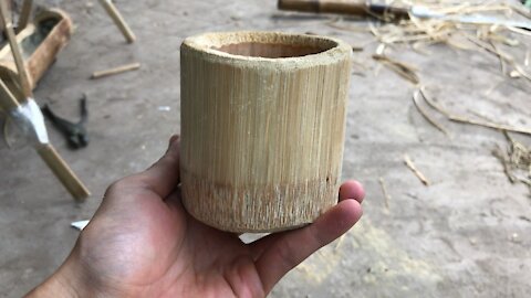 The process of making a bamboo cup