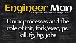 Linux processes, init, fork/exec, ps, kill, fg, bg, jobs