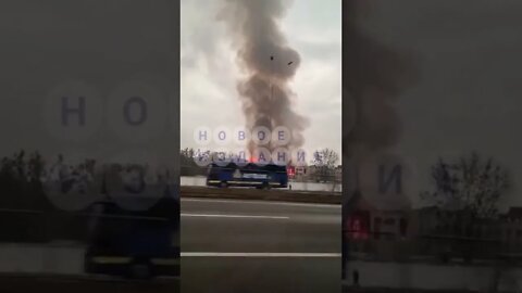 Ukraine War - Brovary Apartment Complex burns