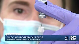 Vaccine program put on pause in Arizona