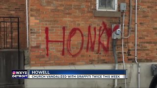 Howell church spray painted with racial slurs