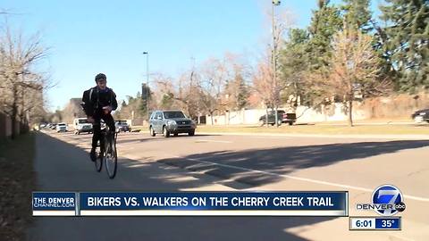 Bicyclists, pedestrians clash over rules on Cherry Creek Trail