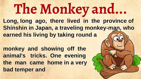 Learn English through Story Level 1 🚨The Sagacious Monkey and the Boar - English story with subtitle