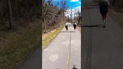 stereotypical joggers hogging the trail #cycling #trailride #eriecanal #newyork