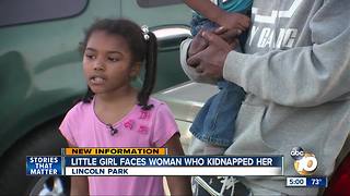 Little girl faces woman who kidnapped her