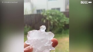 Granizo com formato bizarro impressiona na Austrália