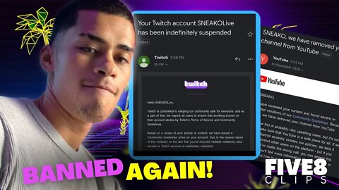 SNEAKO reacts to being BANNED OFF TWITCH ALREADY!!!